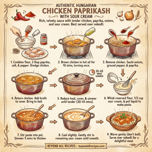 Authentic Hungarian Chicken Paprikash with Sour Cream instructions