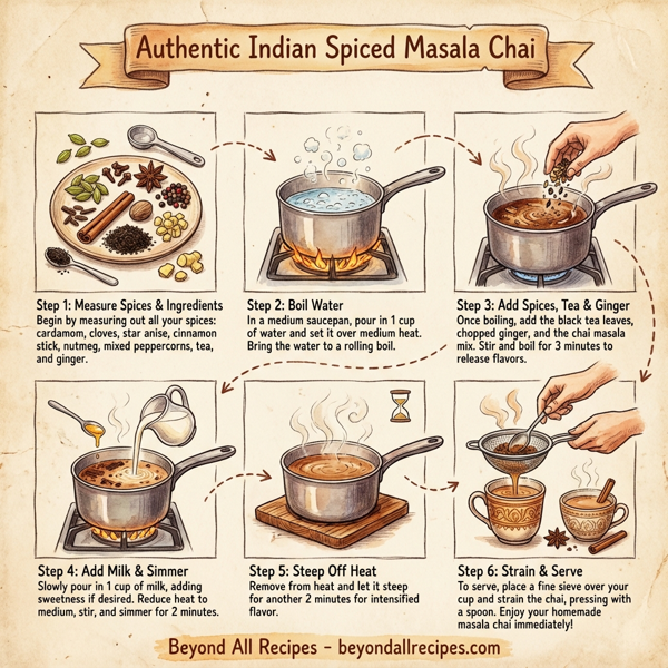 Authentic Indian Spiced Masala Chai instructions