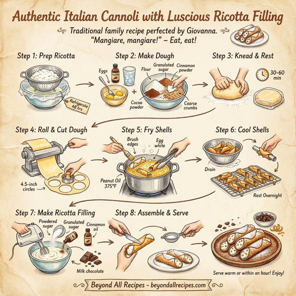 Authentic Italian Cannoli with Luscious Ricotta Filling instructions