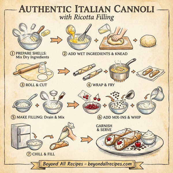 Authentic Italian Cannoli with Ricotta Filling instructions