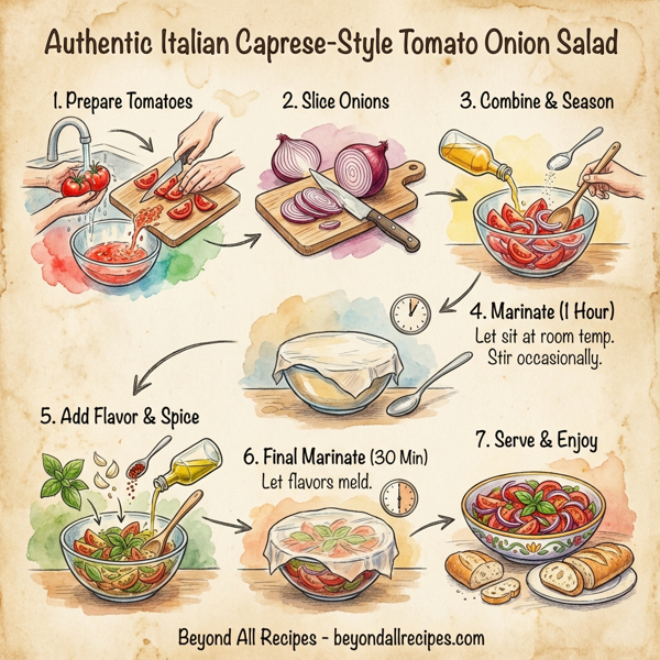 Authentic Italian Caprese-Style Tomato Onion Salad instructions