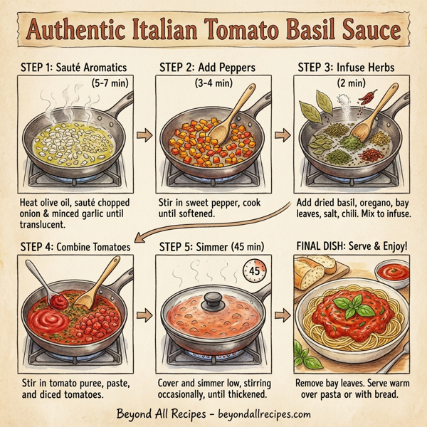 Authentic Italian Tomato Basil Sauce instructions