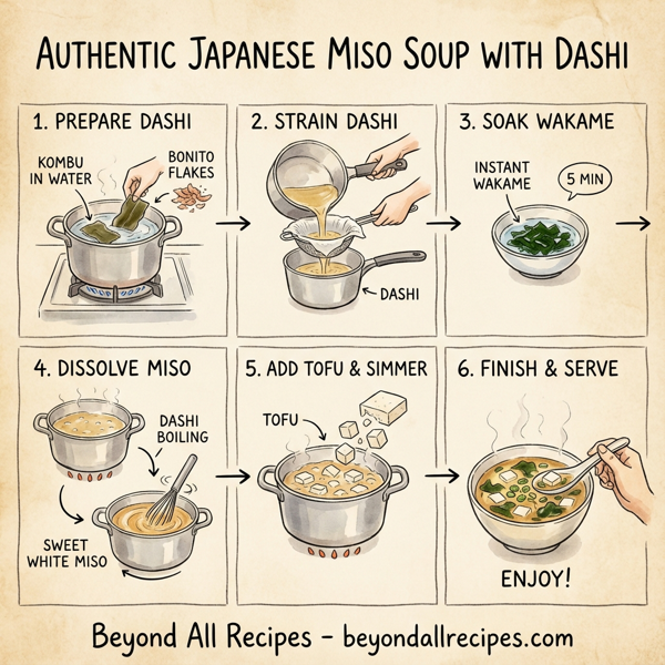 Authentic Japanese Miso Soup with Dashi instructions