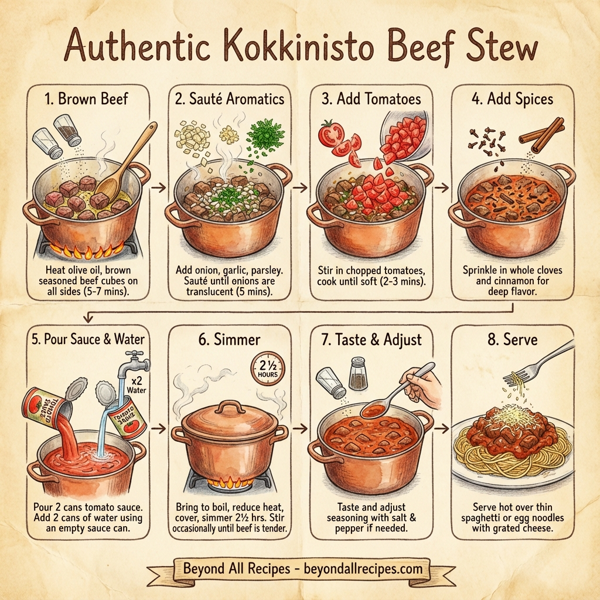 Authentic Kokkinisto Beef Stew instructions