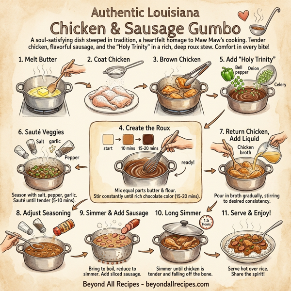 Authentic Louisiana Chicken & Sausage Gumbo instructions