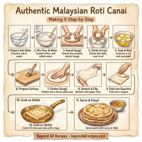 Authentic Malaysian Roti Canai instructions