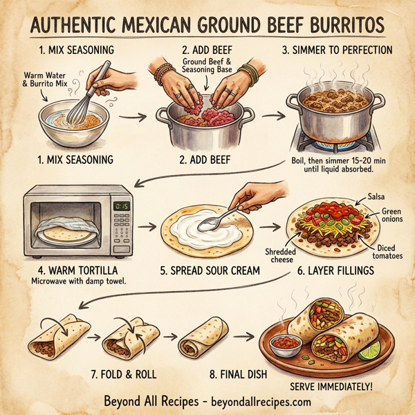 Authentic Mexican Ground Beef Burritos instructions
