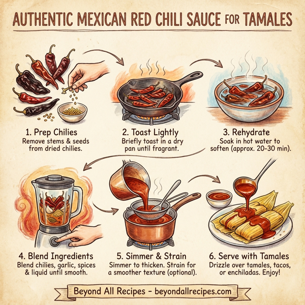 Authentic Mexican Red Chili Sauce for Tamales instructions