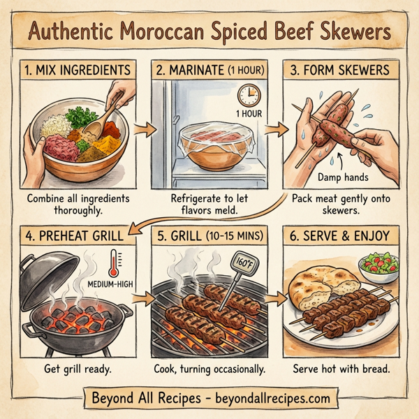 Authentic Moroccan Spiced Beef Skewers instructions