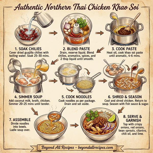 Authentic Northern Thai Chicken Khao Soi instructions