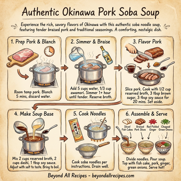 Authentic Okinawa Pork Soba Soup instructions