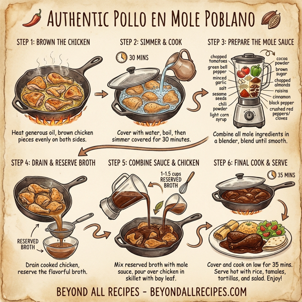 Authentic Pollo en Mole Poblano instructions
