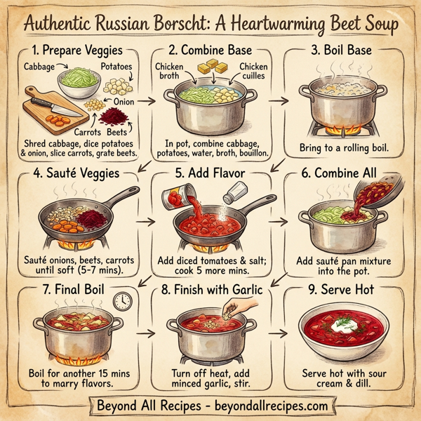 Authentic Russian Borscht: A Heartwarming Beet Soup instructions