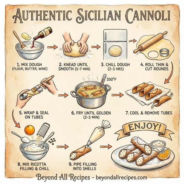 Authentic Sicilian Cannoli with Ricotta Filling instructions