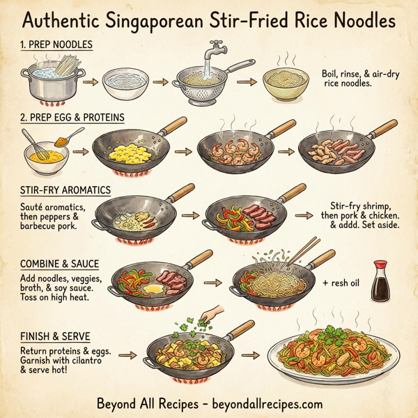 Authentic Singaporean Stir-Fried Rice Noodles instructions