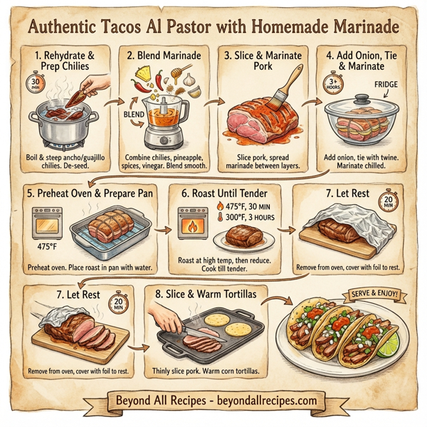 Authentic Tacos Al Pastor with Homemade Marinade instructions