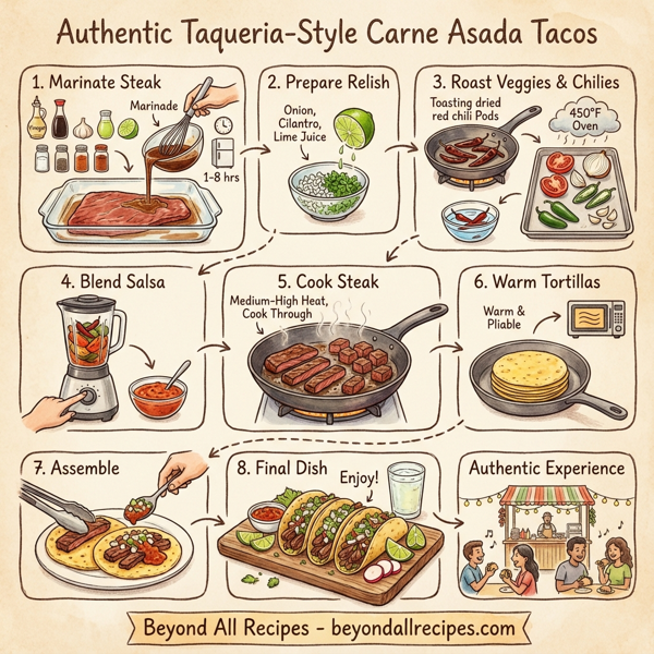 Authentic Taqueria-Style Carne Asada Tacos instructions