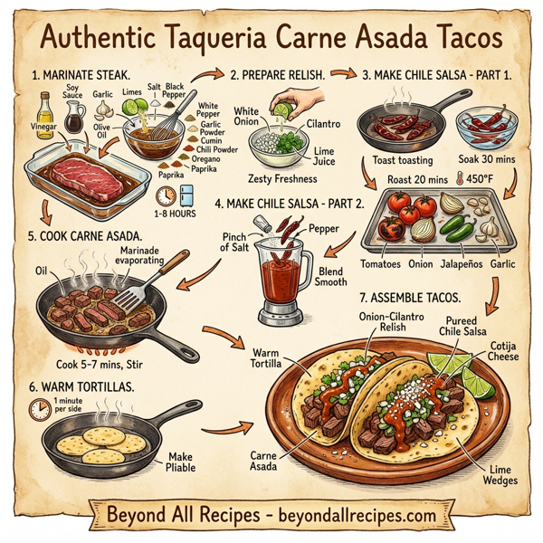 Authentic Taqueria Carne Asada Tacos instructions
