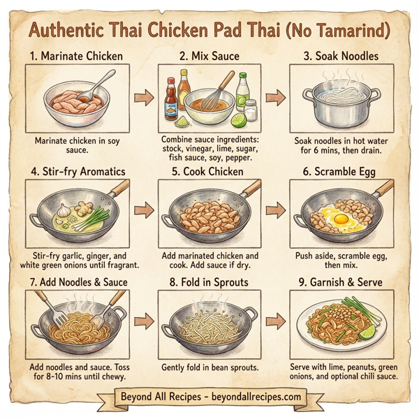 Authentic Thai Chicken Pad Thai (No Tamarind) instructions