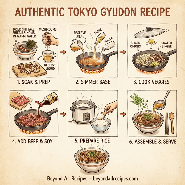 Authentic Tokyo Gyudon (Japanese Beef Bowl) instructions