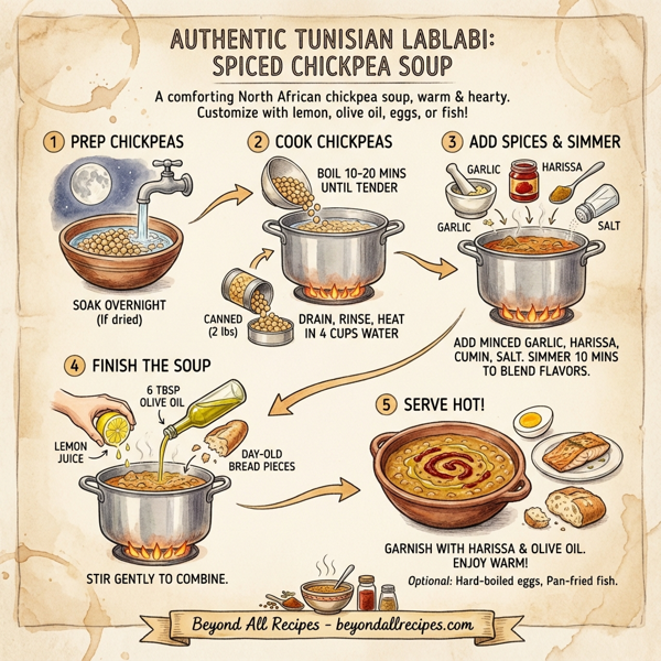 Authentic Tunisian Lablabi: Spiced Chickpea Soup instructions