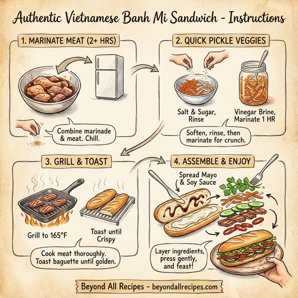 Authentic Vietnamese Banh Mi Sandwich instructions