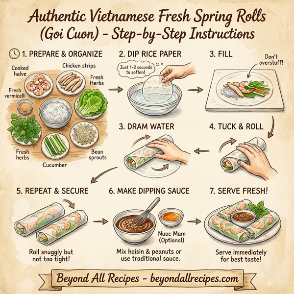 Authentic Vietnamese Fresh Spring Rolls instructions