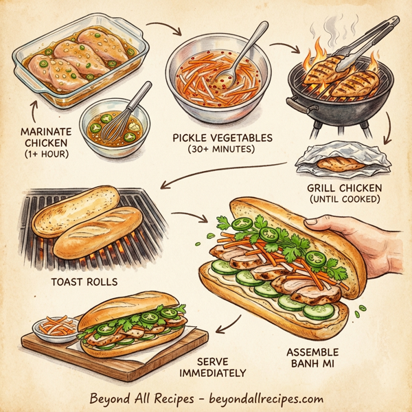 Authentic Vietnamese Grilled Chicken Banh Mi instructions