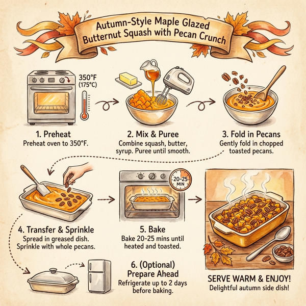 Autumn-Style Maple Glazed Butternut Squash with Pecan Crunch instructions