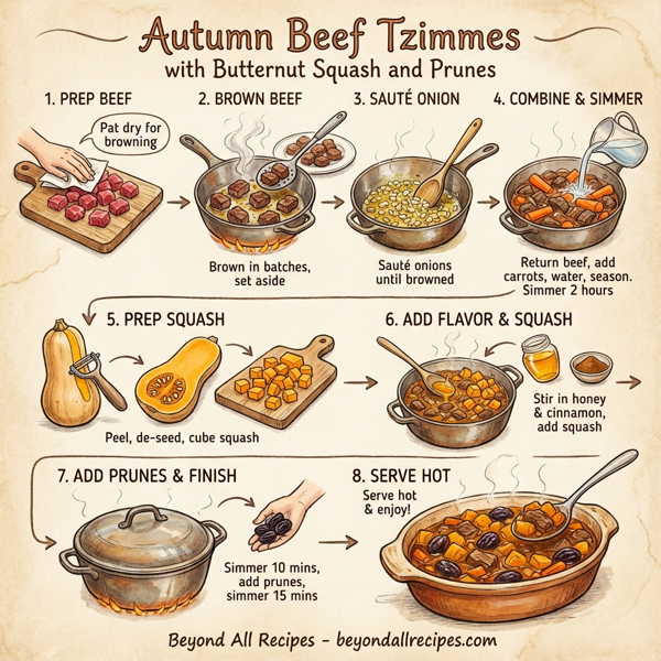 Autumn Beef Tzimmes with Butternut Squash and Prunes instructions