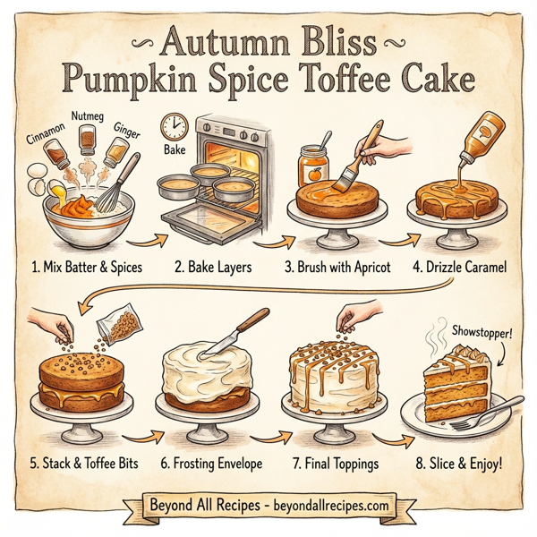 Autumn Bliss Pumpkin Spice Toffee Cake instructions