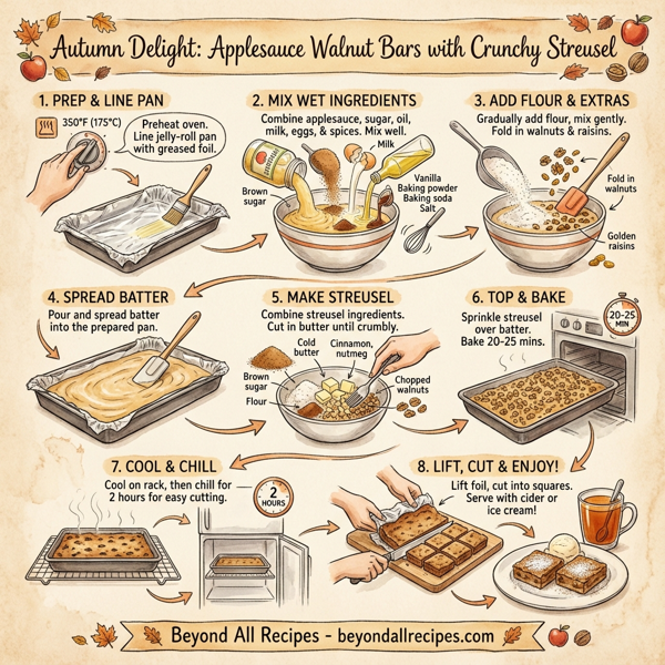 Autumn Delight: Applesauce Walnut Bars with Crunchy Streusel instructions