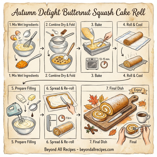 Autumn Delight Butternut Squash Cake Roll instructions