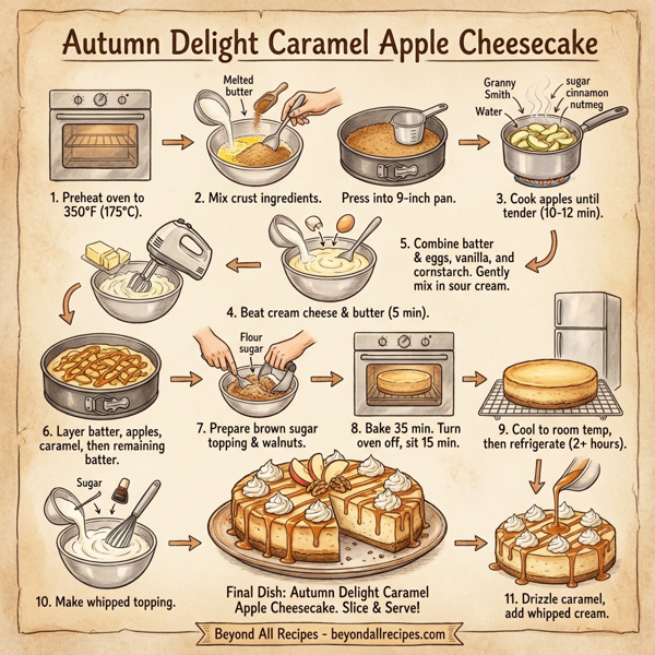 Autumn Delight Caramel Apple Cheesecake instructions