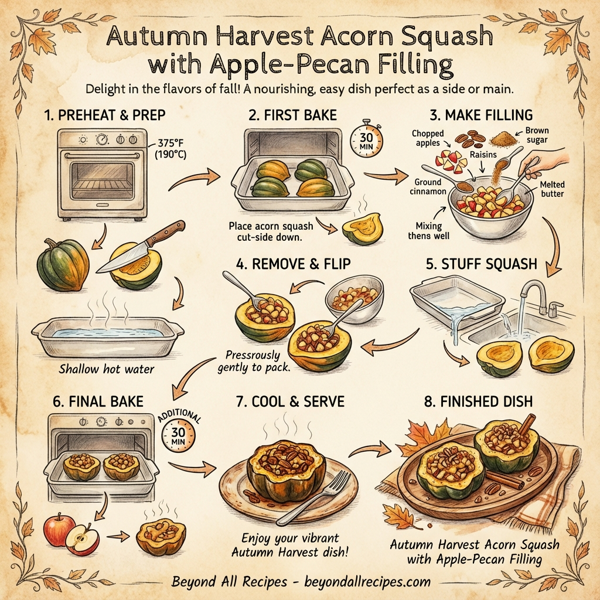 Autumn Harvest Acorn Squash with Apple-Pecan Filling instructions