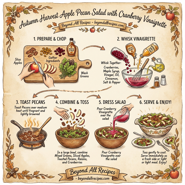 Autumn Harvest Apple Pecan Salad with Cranberry Vinaigrette instructions