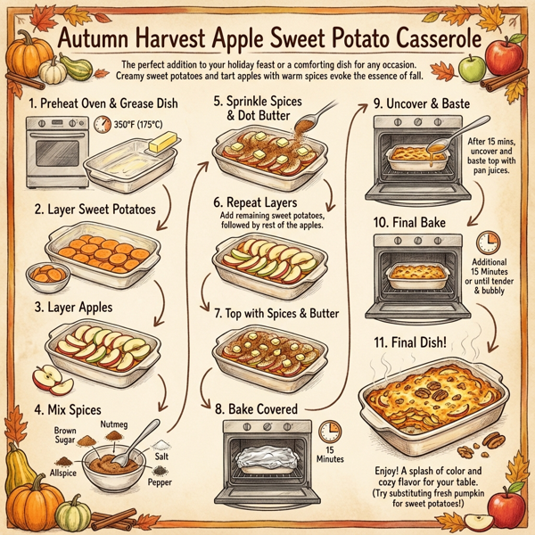 Autumn Harvest Apple Sweet Potato Casserole instructions
