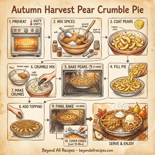 Autumn Harvest Pear Crumble Pie instructions