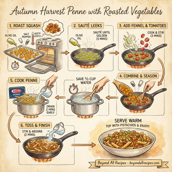 Autumn Harvest Penne with Roasted Vegetables instructions