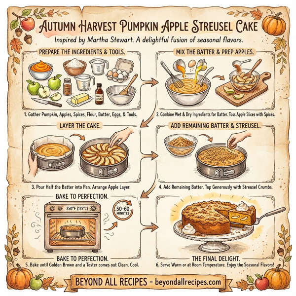 Autumn Harvest Pumpkin Apple Streusel Cake instructions