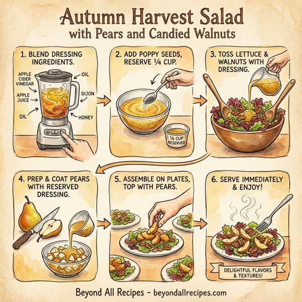 Autumn Harvest Salad with Pears and Candied Walnuts instructions