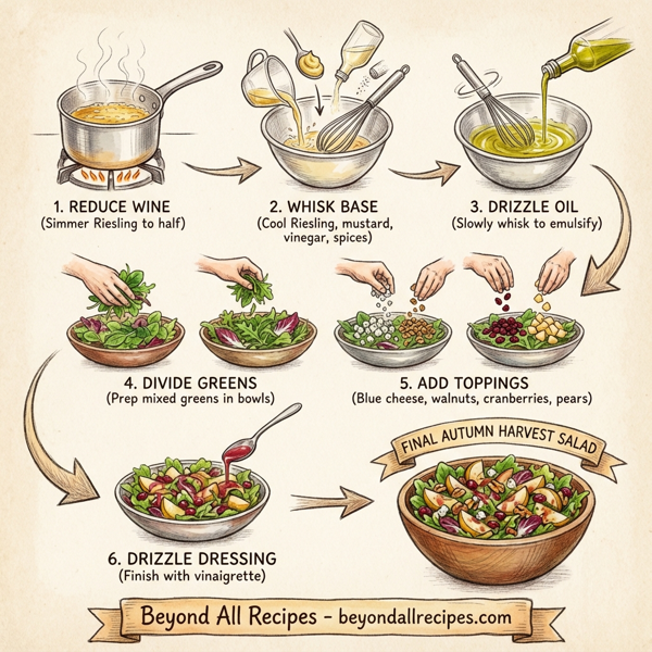 Autumn Harvest Salad with Poached Pears and Cranberry Vinaigrette instructions