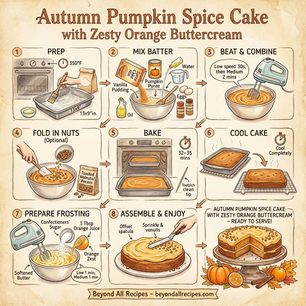 Autumn Pumpkin Spice Cake with Zesty Orange Buttercream instructions