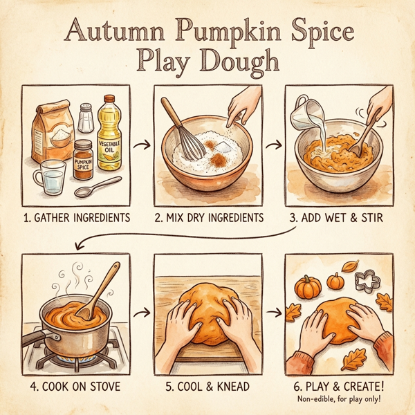 Autumn Pumpkin Spice Play Dough instructions