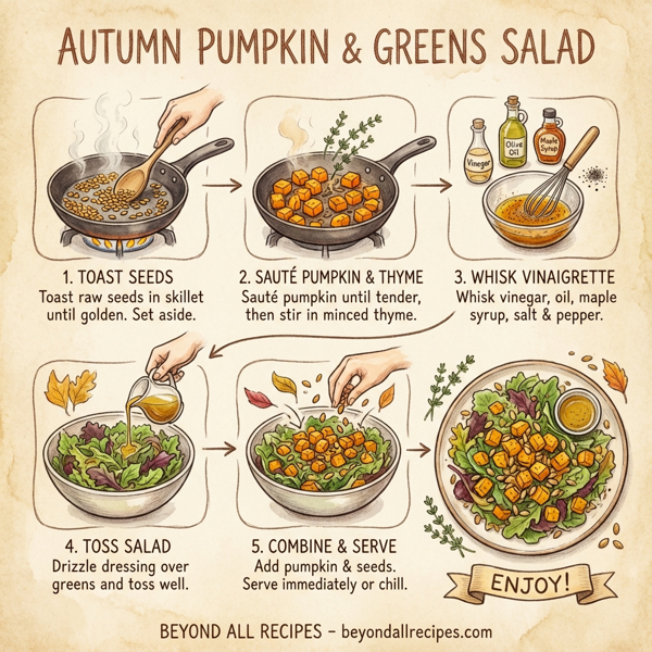 Autumn Pumpkin and Greens Salad with Maple Dressing instructions