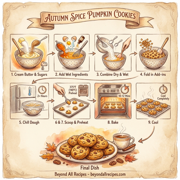 Autumn Spice Pumpkin Cookies with Butterscotch and Pecans instructions