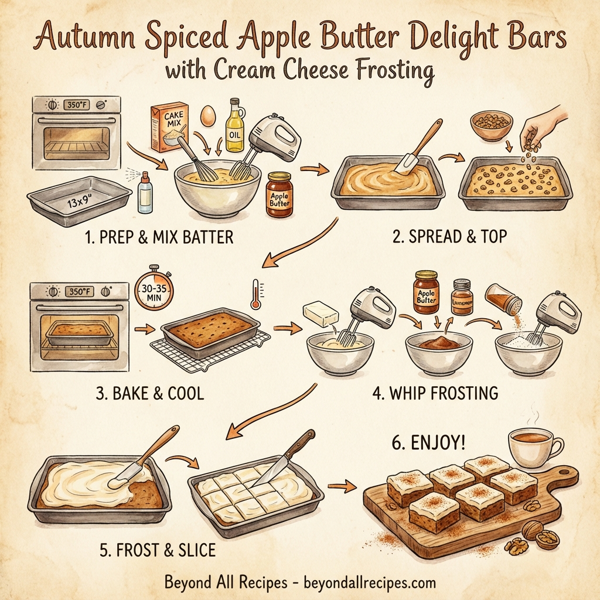 Autumn Spiced Apple Butter Delight Bars with Cream Cheese Frosting instructions