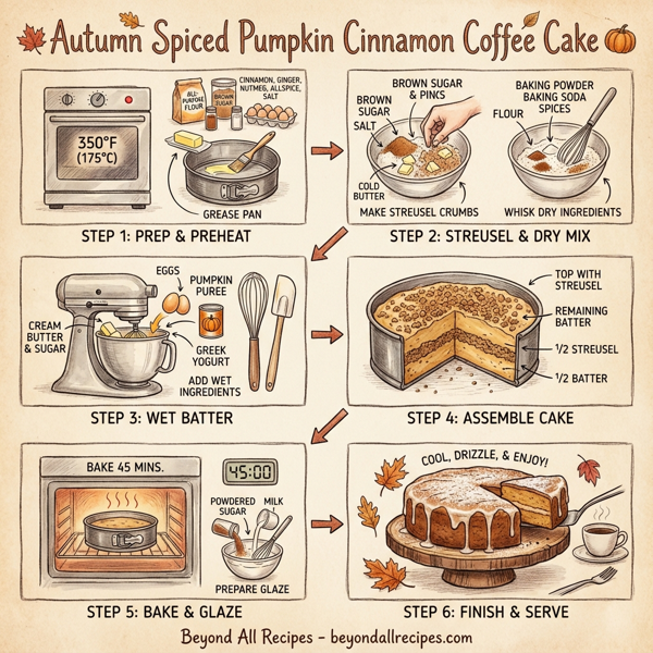 Autumn Spiced Pumpkin Cinnamon Coffee Cake instructions