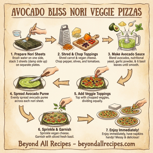 Avocado Bliss Nori Veggie Pizzas instructions