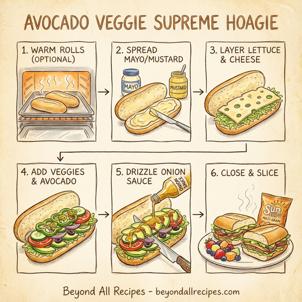 Avocado Veggie Supreme Hoagie instructions